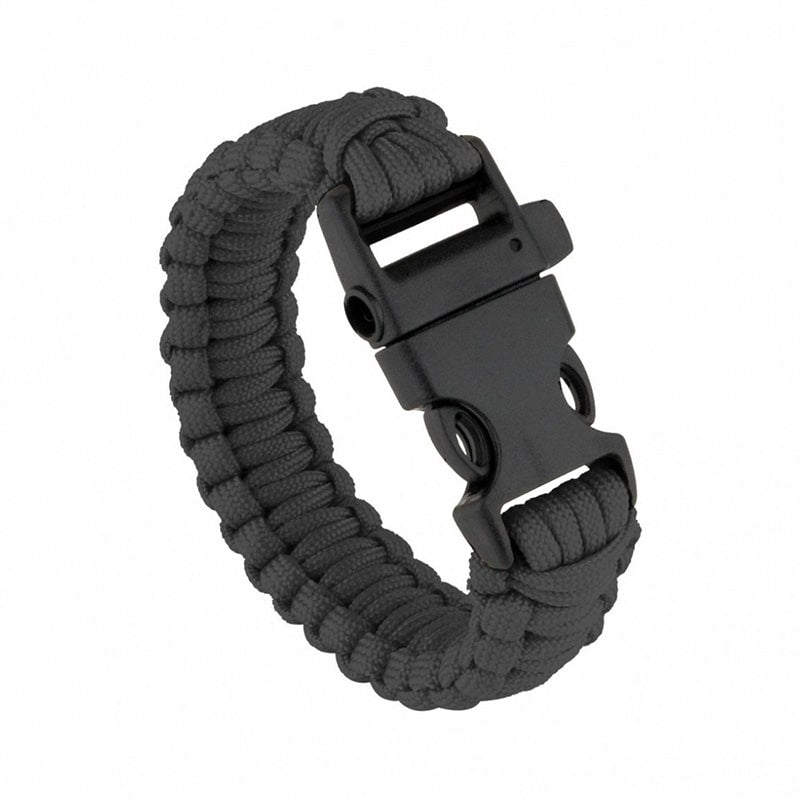 Bracelet Paracord 550 Sifflet noir
