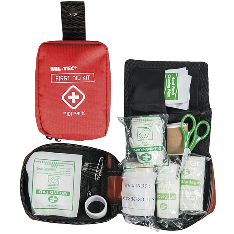 Kit médical de premiers soins Mil-Tec Midi Pack rouge outdoor et survie