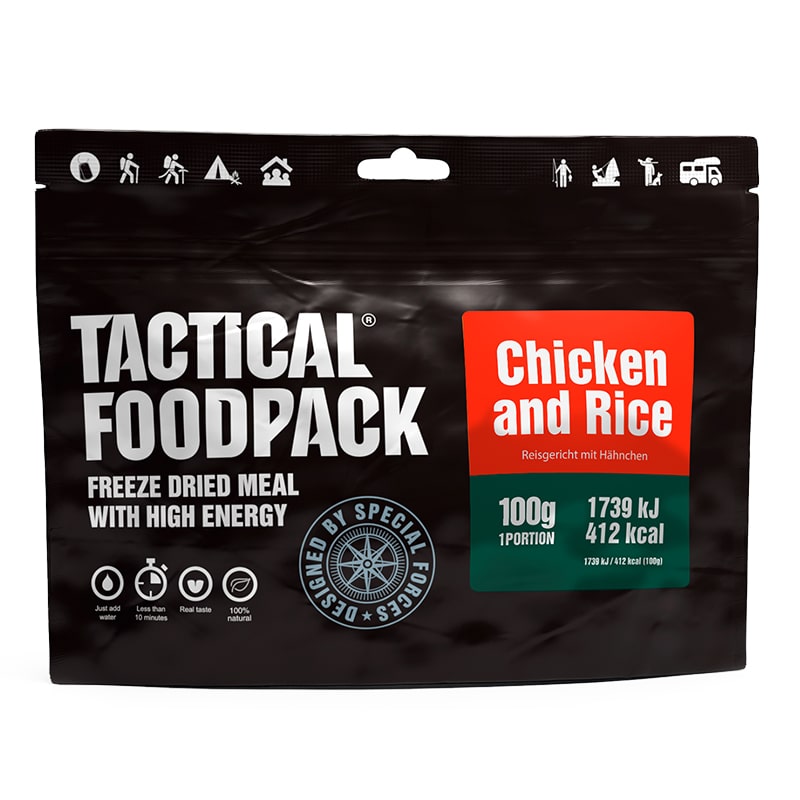 Repas lyophilisé riz poulet Tactical Foodpack ration de survie